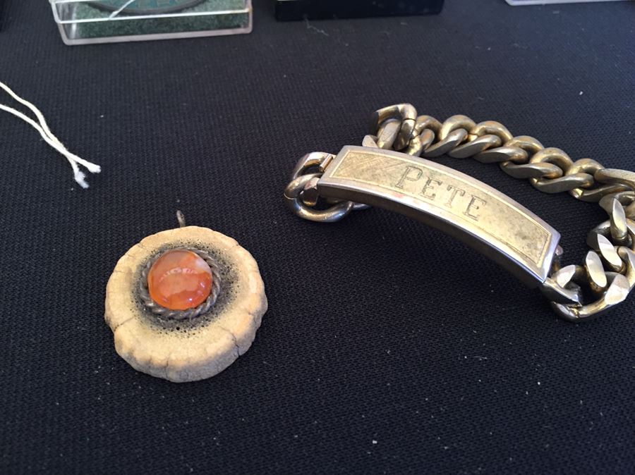 Men's Keepsake Lot Includes Various Metals, Ribbons, Beer Patches And Belt Buckles, Zippo Lighter, Bracelets And More [Photo 23]