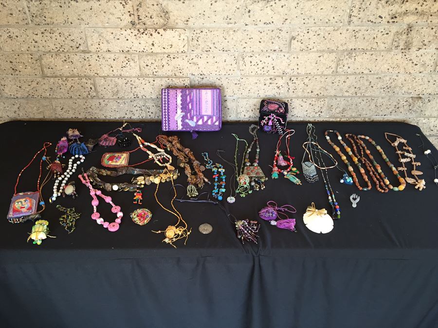 Large Jewelry And Box Lot Includes Various Necklaces, Brooches And Boxes [Photo 1]