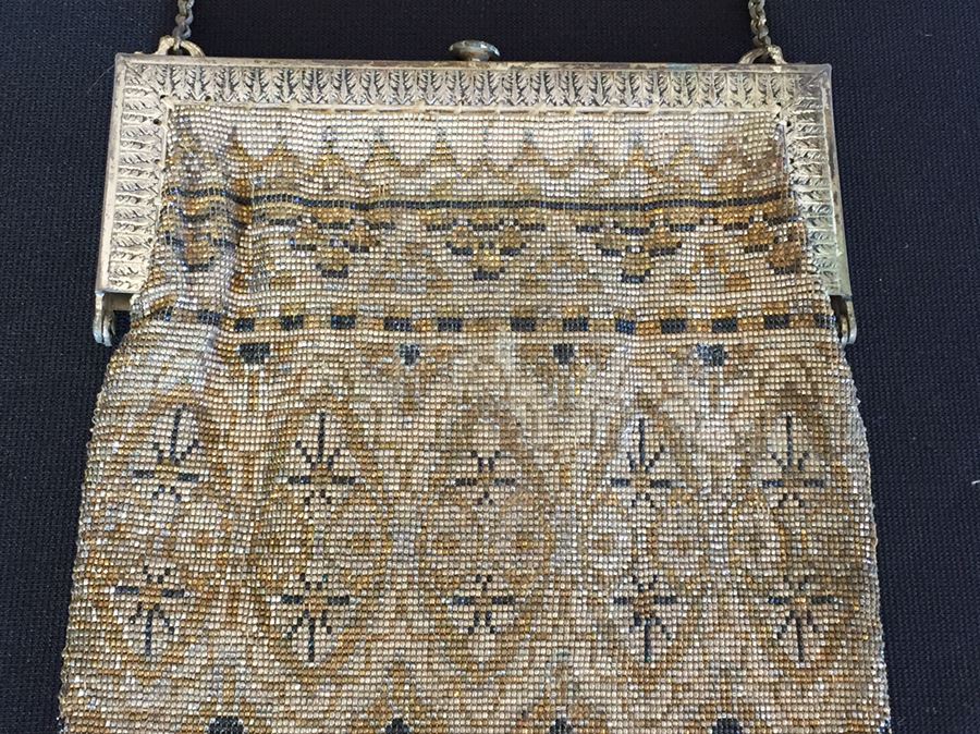 Stunning Vintage Beaded Purse French [Photo 14]