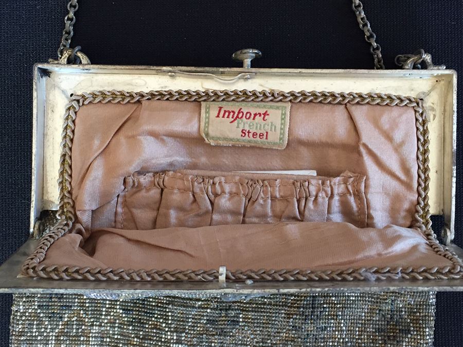 Stunning Vintage Beaded Purse French [Photo 12]