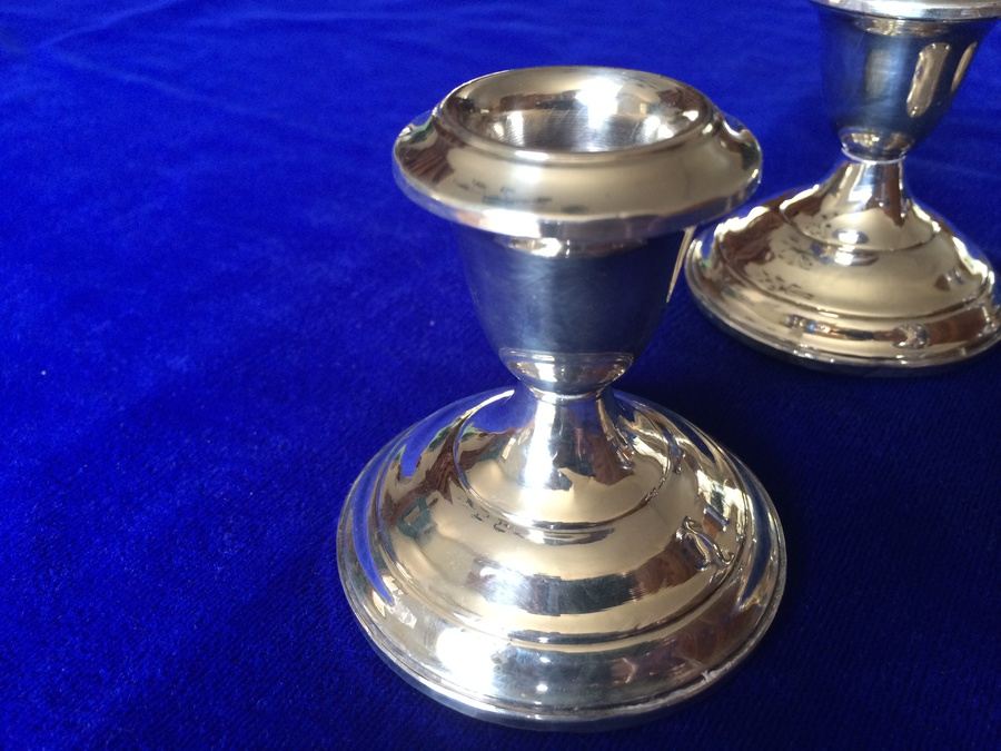 Sterling Silver Weighted Candle Holders [Photo 3]