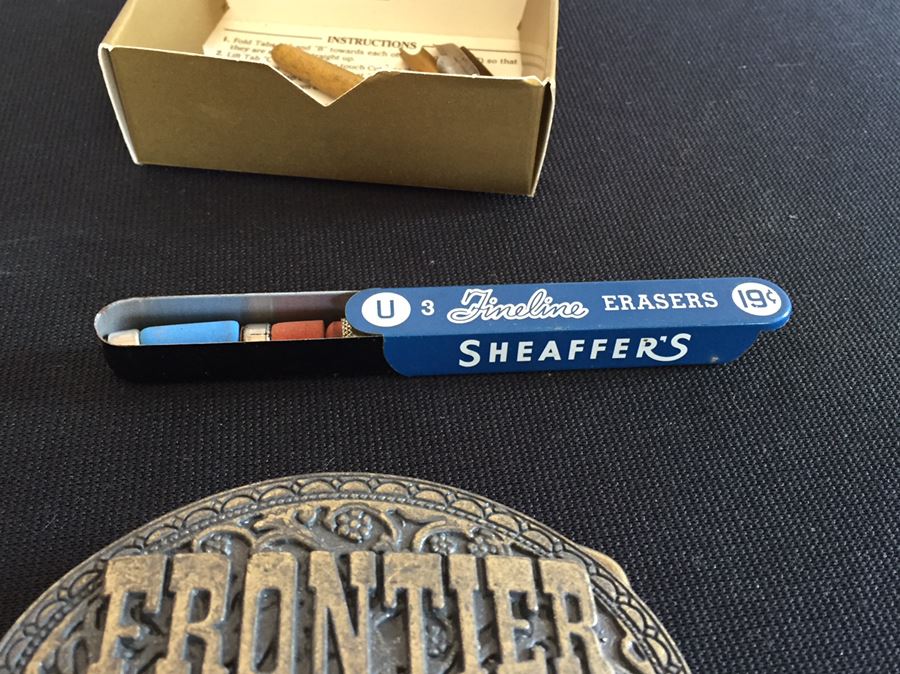 Interesting Men's Dresser Drawer Lot With Zippo Lighter, Pair Of Brass Frontier Casino Las Vegas Belt Buckles And Other Items [Photo 6]