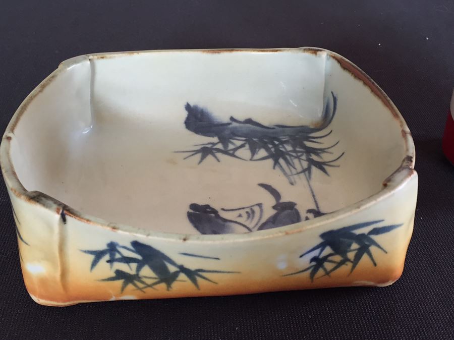 Old Signed Asian Blue And White Bowl [Photo 4]