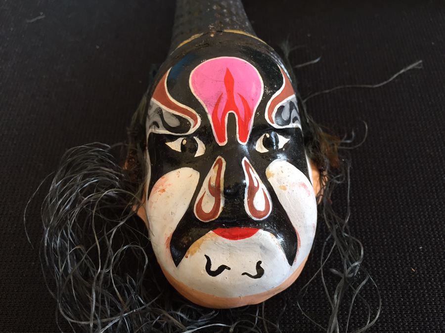 Pair Of Vintage Japanese Painted Masks In Original Boxes [Photo 8]