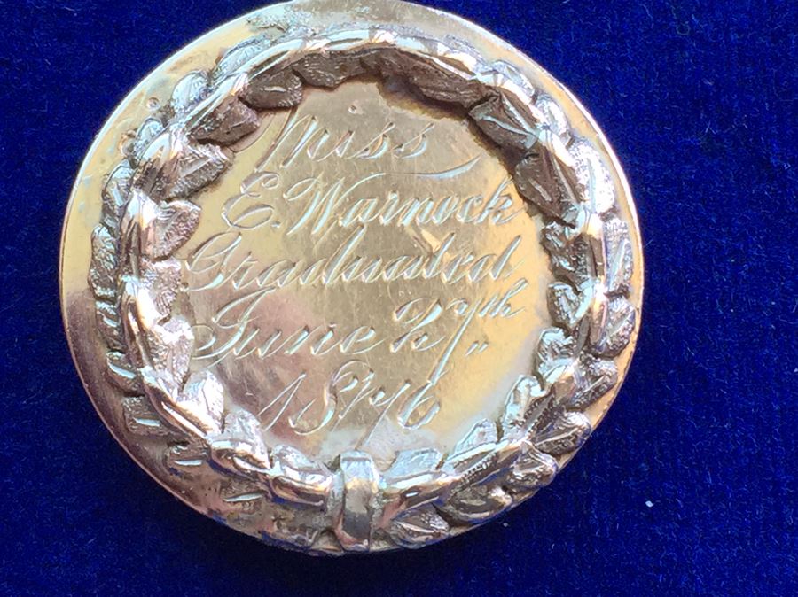 14K Antique Yellow And Rose Gold Graduation Pendant 1896/1846 Ottawa Canada Notre Dame Melt Value $263 [Photo 8]