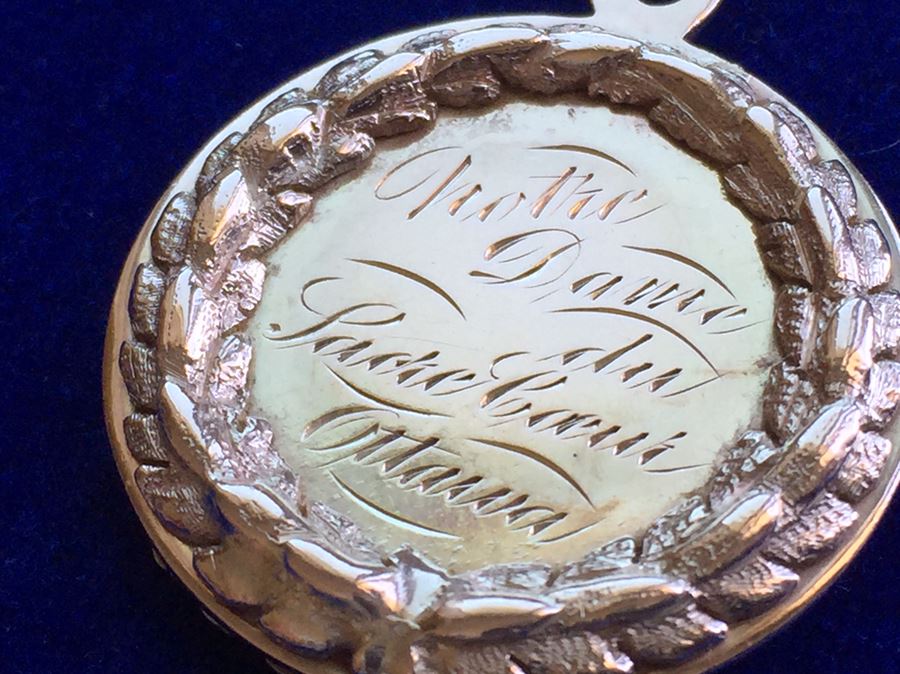 14K Antique Yellow And Rose Gold Graduation Pendant 1896/1846 Ottawa Canada Notre Dame Melt Value $263 [Photo 2]