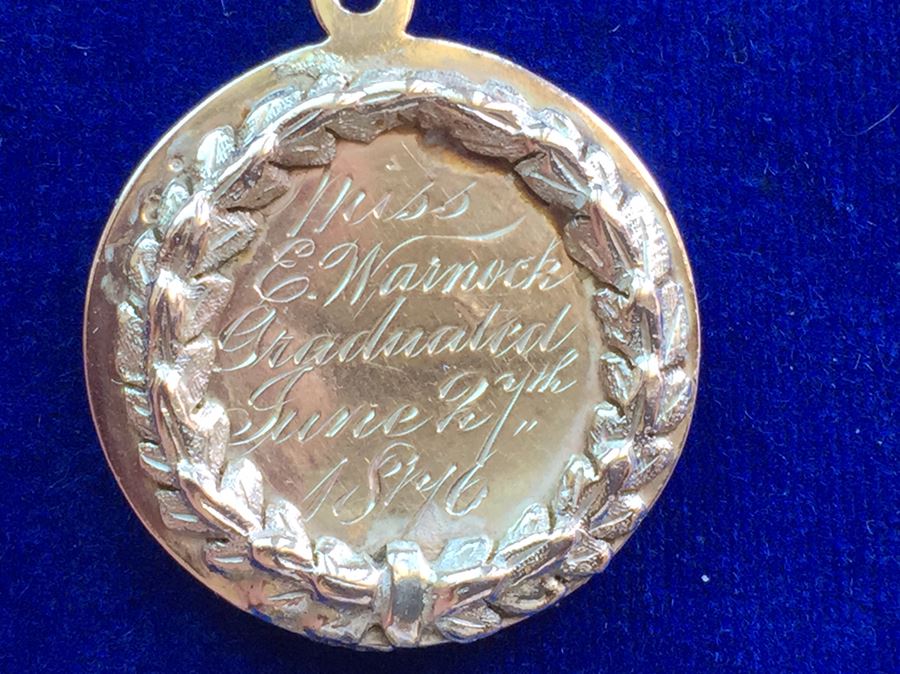 14K Antique Yellow And Rose Gold Graduation Pendant 1896/1846 Ottawa Canada Notre Dame Melt Value $263 [Photo 6]