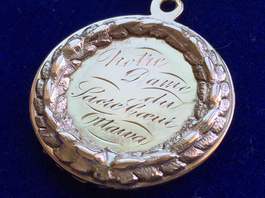 14K Antique Yellow And Rose Gold Graduation Pendant 1896/1846 Ottawa Canada Notre Dame Melt Value $263 [Photo 10]