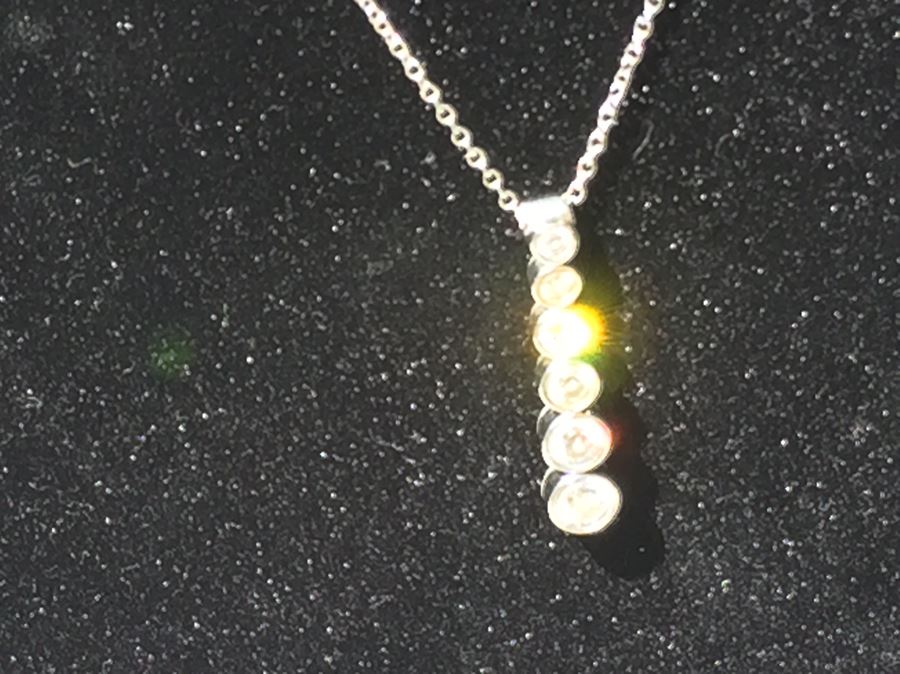 TIFFANY & Co. Platinum Diamond Jazz Graduated Drop Pendant Necklace 6 Diamonds Estimate $2,000 [Photo 13]