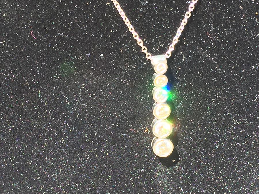 TIFFANY & Co. Platinum Diamond Jazz Graduated Drop Pendant Necklace 6 Diamonds Estimate $2,000 [Photo 5]
