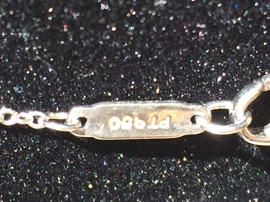 TIFFANY & Co. Platinum Diamond Jazz Graduated Drop Pendant Necklace 6 Diamonds Estimate $2,000 [Photo 9]