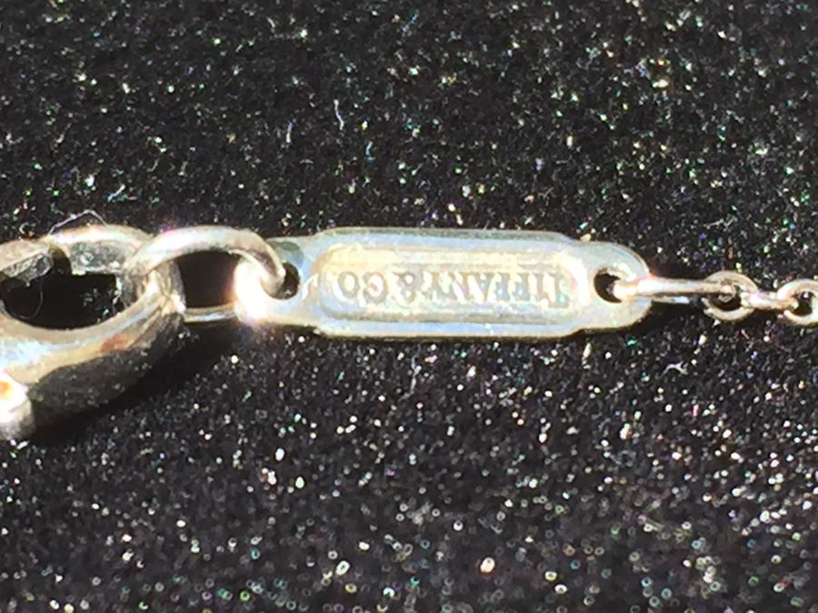 TIFFANY & Co. Platinum Diamond Jazz Graduated Drop Pendant Necklace 6 Diamonds Estimate $2,000 [Photo 11]