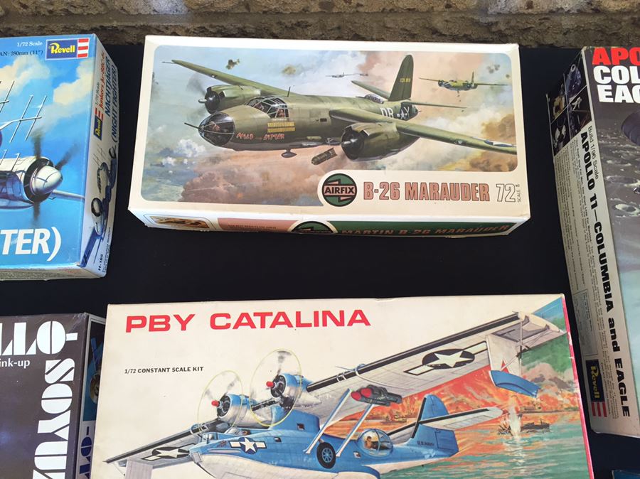 Huge Lot Of Vintage Model Airplane And Spacecraft Most Are New In Box With Unused Stickers Revell, Craft Masters, Matchbox, Airfix, Williams Bros., Entex [Photo 6]