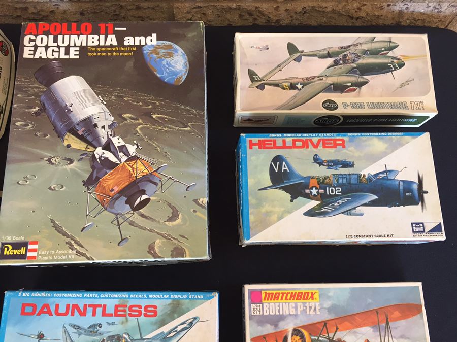 Huge Lot Of Vintage Model Airplane And Spacecraft Most Are New In Box With Unused Stickers Revell, Craft Masters, Matchbox, Airfix, Williams Bros., Entex [Photo 2]