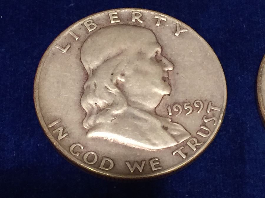 (7) Franklin Half Dollars 87 Grams Total Weight $51 Melt Value [Photo 3]