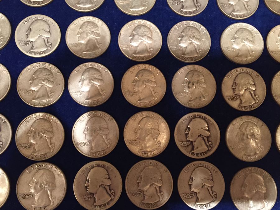 Huge Collection Of Silver Washington Quarters 1009 Grams Total Melt Value $598 [Photo 12]