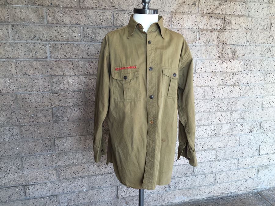 Vintage Boy Scouts Of America Button Down Shirt Uniform
