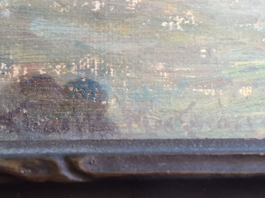 Impressive Early 1911 Original Oil Painting Plein Air In Old Frame Signed Lower Left By Charles William MacCord (1852 - 1923) [Photo 8]