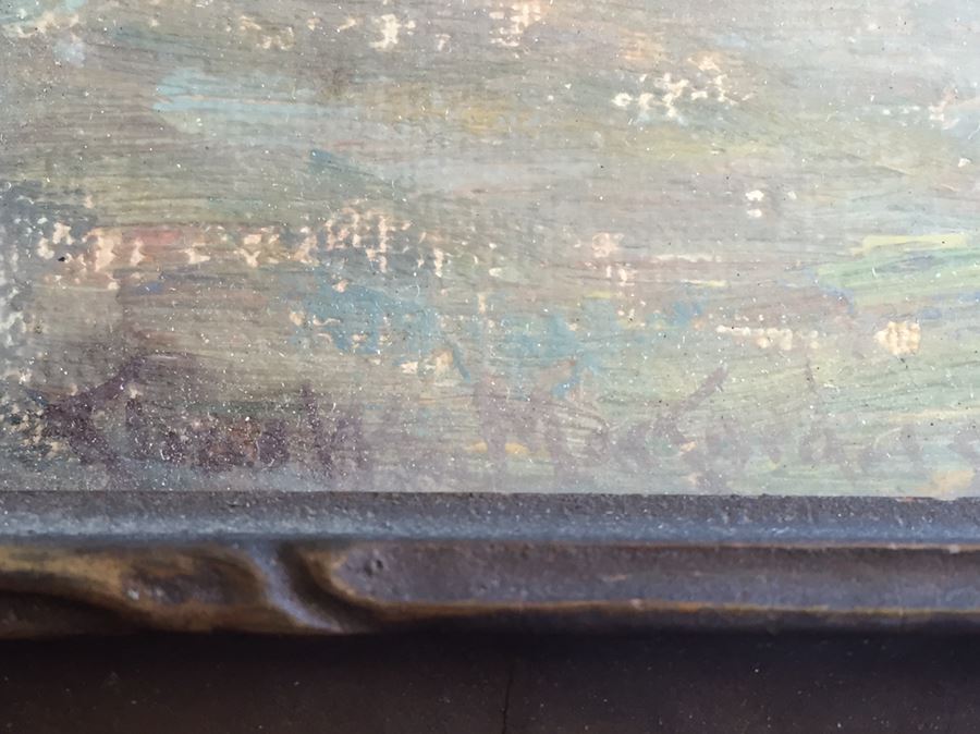 Impressive Early 1911 Original Oil Painting Plein Air In Old Frame Signed Lower Left By Charles William MacCord (1852 - 1923) [Photo 9]