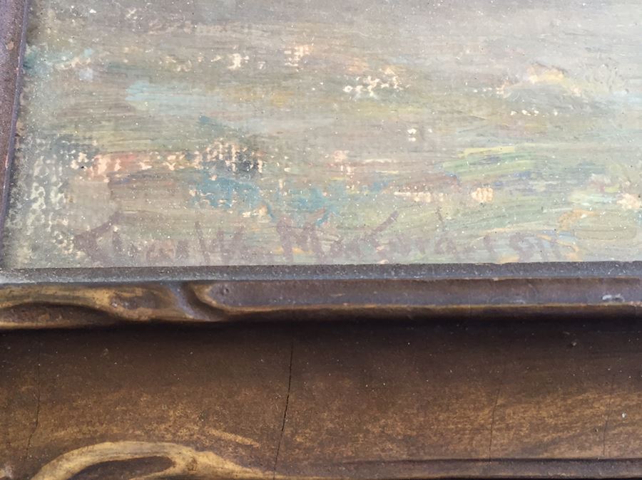 Impressive Early 1911 Original Oil Painting Plein Air In Old Frame Signed Lower Left By Charles William MacCord (1852 - 1923) [Photo 7]