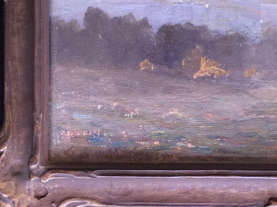 Impressive Early 1911 Original Oil Painting Plein Air In Old Frame Signed Lower Left By Charles William MacCord (1852 - 1923) [Photo 2]