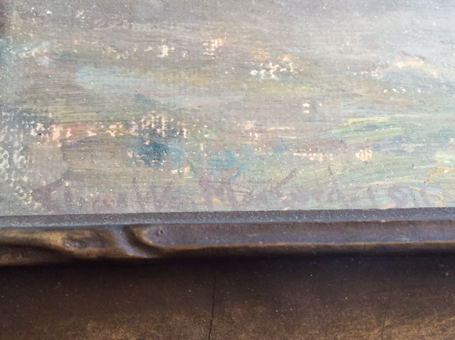 Impressive Early 1911 Original Oil Painting Plein Air In Old Frame Signed Lower Left By Charles William MacCord (1852 - 1923) [Photo 3]