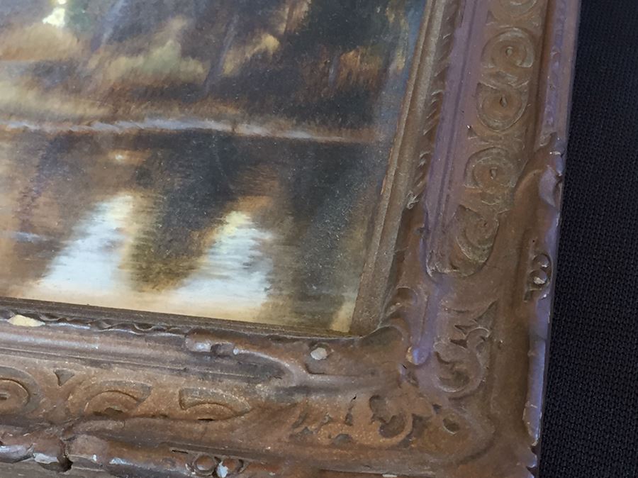 Early 1915 Well Executed Original Plein Air Oil Painting In Old Frame Signed Lower Right By Ben Austrian [Photo 11]