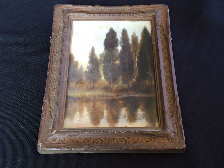Early 1915 Well Executed Original Plein Air Oil Painting In Old Frame Signed Lower Right By Ben Austrian [Photo 12]