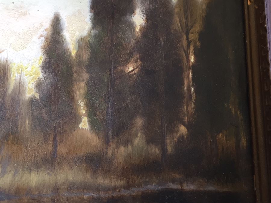 Early 1915 Well Executed Original Plein Air Oil Painting In Old Frame Signed Lower Right By Ben Austrian [Photo 7]