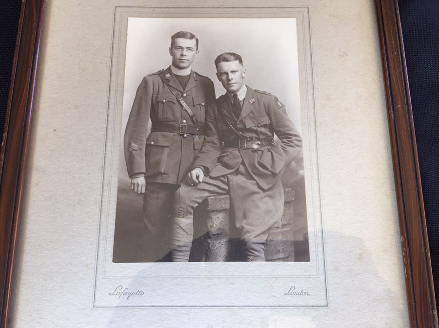 Pair Of Framed Military Photos Priest 1918 London England Photography Studio Lafayette [Photo 10]