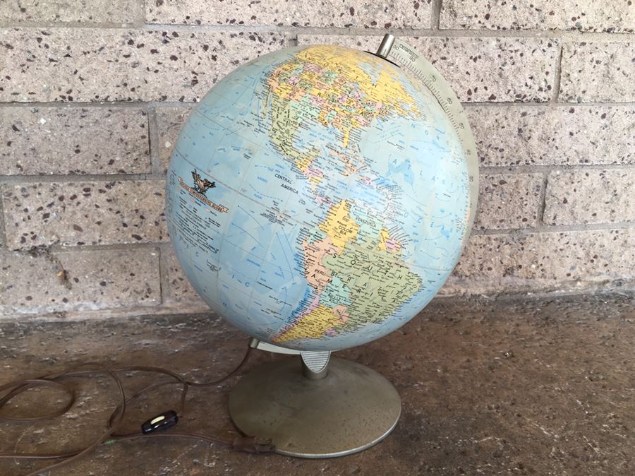 Vintage Lighted World Globe
