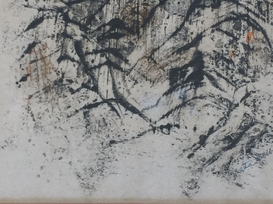 Original Abstract Mountain Landscape Signed Lower Right [Photo 8]