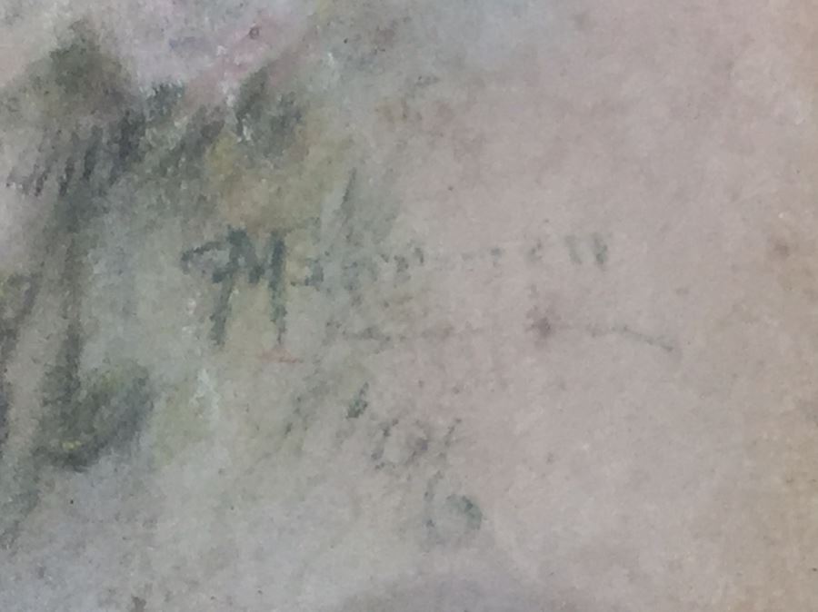 Pair Of Vintage Framed 1906 Original Pastel Paintings Of Women Signed Gorman [Photo 9]