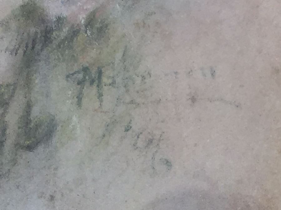 Pair Of Vintage Framed 1906 Original Pastel Paintings Of Women Signed Gorman [Photo 10]