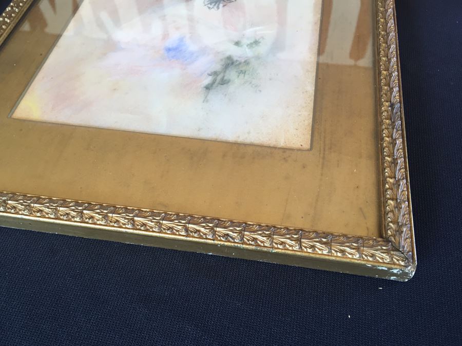 Pair Of Vintage Framed 1906 Original Pastel Paintings Of Women Signed Gorman [Photo 13]