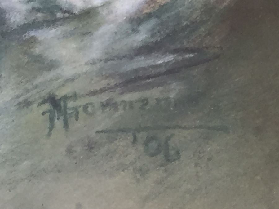 Pair Of Vintage Framed 1906 Original Pastel Paintings Of Women Signed Gorman [Photo 3]