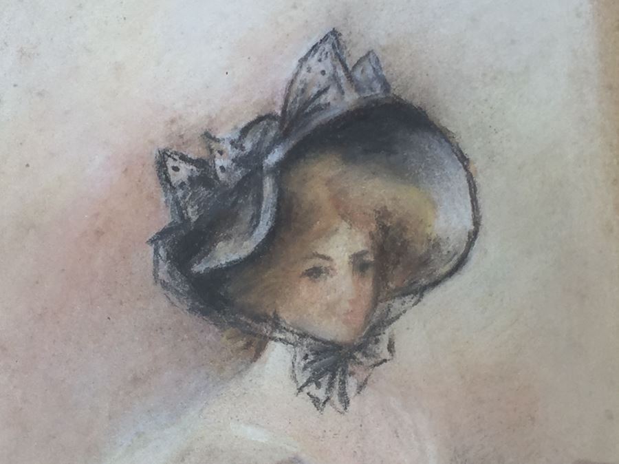 Pair Of Vintage Framed 1906 Original Pastel Paintings Of Women Signed Gorman [Photo 7]