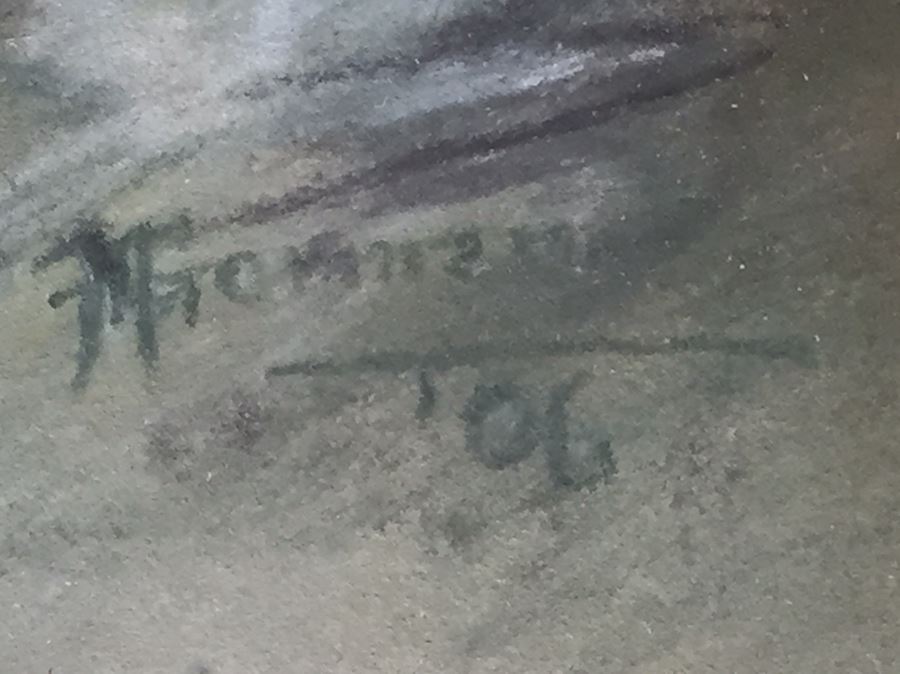 Pair Of Vintage Framed 1906 Original Pastel Paintings Of Women Signed Gorman [Photo 11]