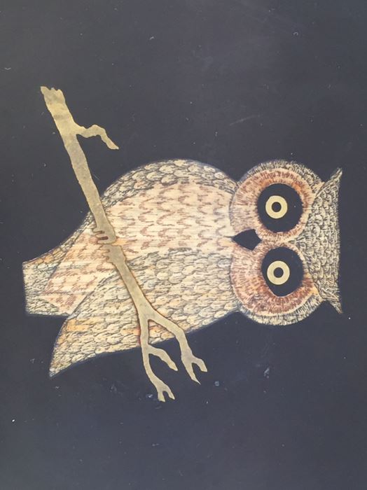 Mid-Century Dansk Teak Tray And Vintage Couroc Owl Tray [Photo 2]