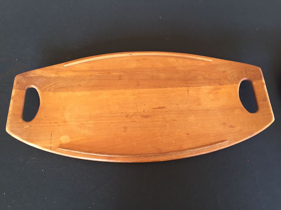 Mid-Century Dansk Teak Tray And Vintage Couroc Owl Tray [Photo 6]