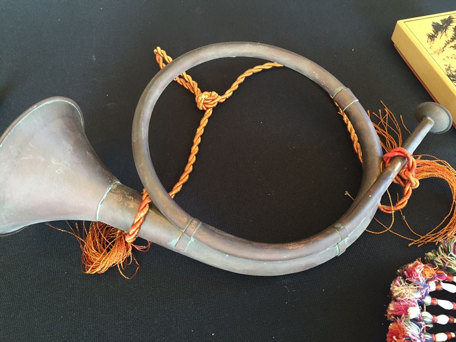 Home Decor Lot Includes Horn, Silk Trinket Box, India Purse, Smokey The Bear Ephemera And Various Items Photographed [Photo 17]