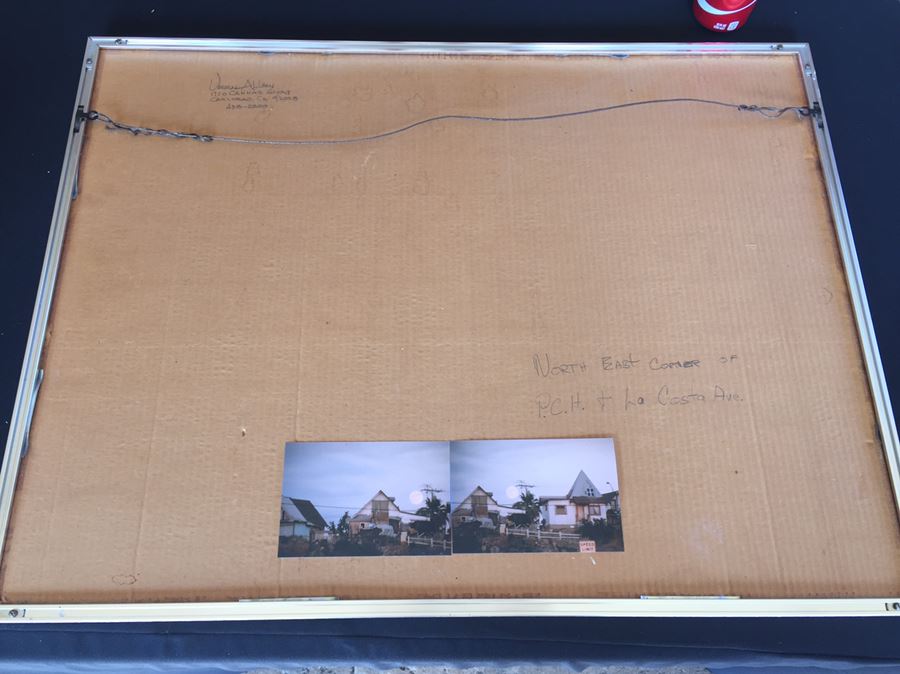 Local Historical Original Watercolor Painting Signed Lower Right By Vern Allen Of P.C.H. & La Costa Ave AKA Hippie Houses [Photo 12]