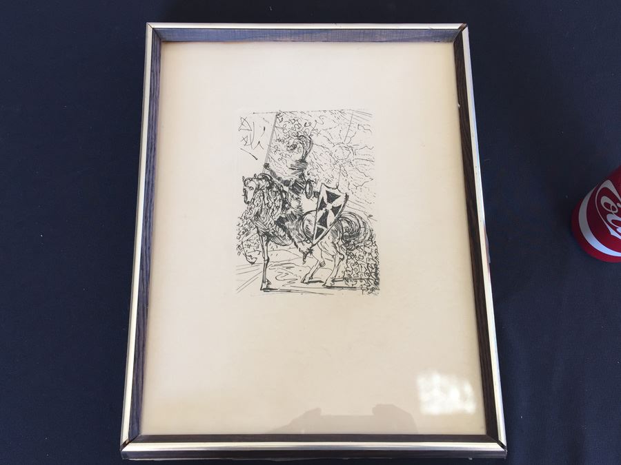 Salvador Dali Original Etching Titled 'El Cid' With Certificate Of Authenticity