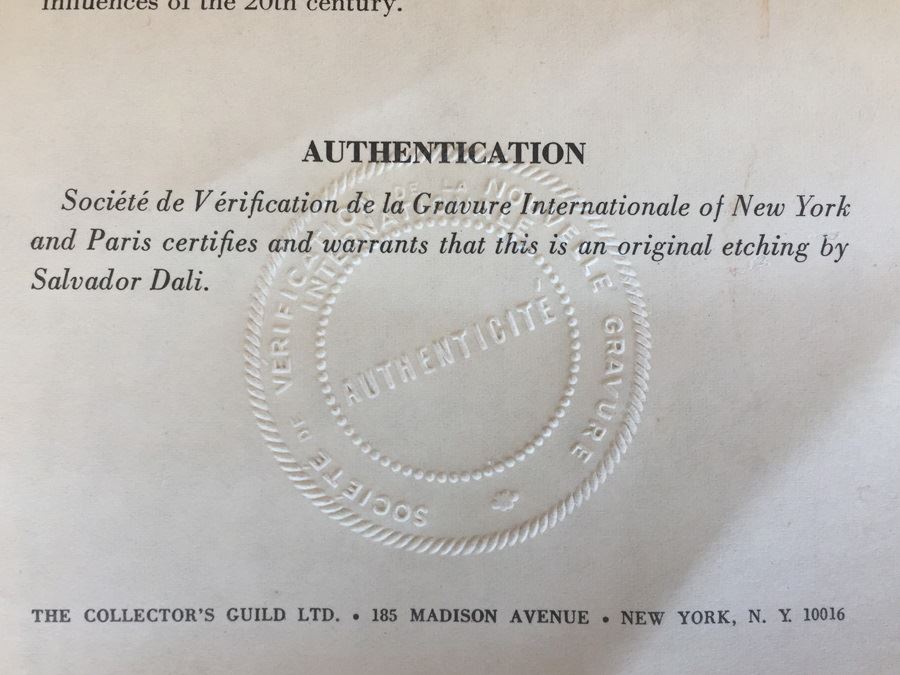 Salvador Dali Original Etching Titled 'El Cid' With Certificate Of Authenticity [Photo 11]