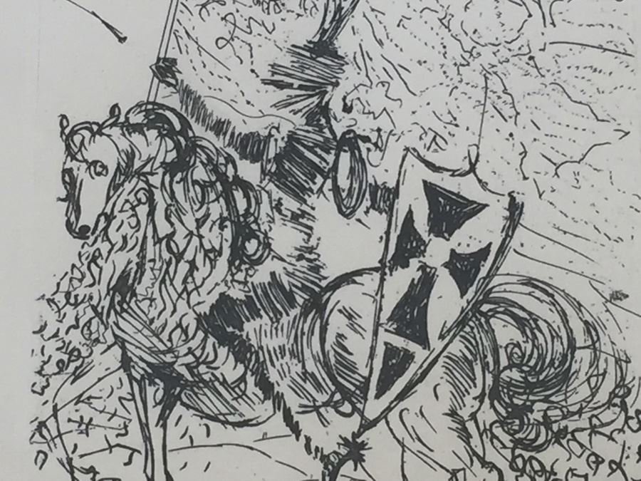 Salvador Dali Original Etching Titled 'El Cid' With Certificate Of Authenticity [Photo 2]