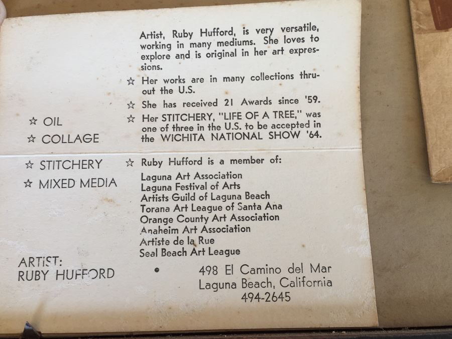 Framed Original Landscape Mixed Media Plein Air Impressionist Mountain Landscape Signed By Ruby Hufford [Photo 13]