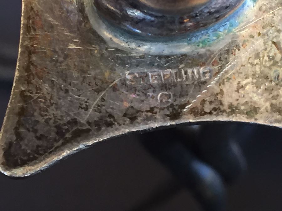 Sterling Silver Handles Knife Carving Set Total Weight 545g [Photo 7]