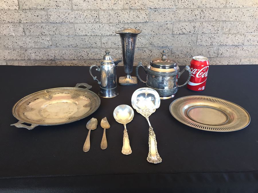 Silverplate Lot With Several Pieces Of Sterling Silver [Photo 1]