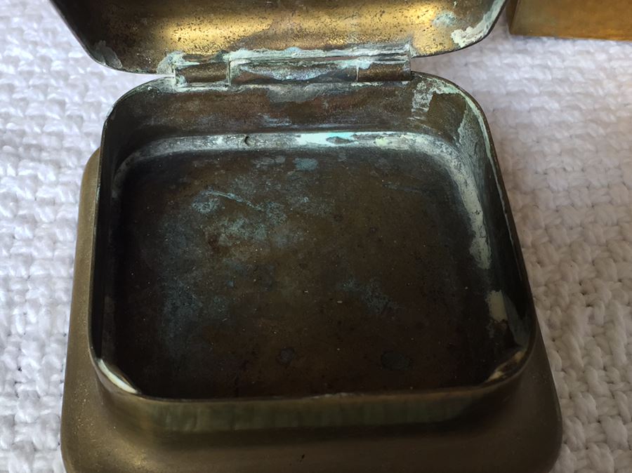 Vintage Bradley & Hubbard Brass Desk Set Plus Wooden Photo Cube [Photo 8]