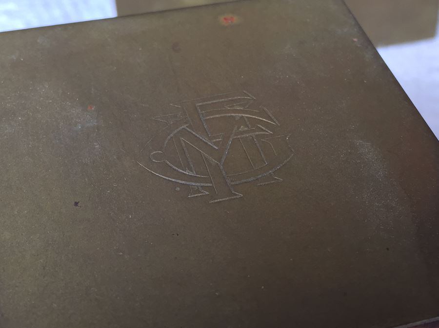 Vintage Bradley & Hubbard Brass Desk Set Plus Wooden Photo Cube [Photo 4]